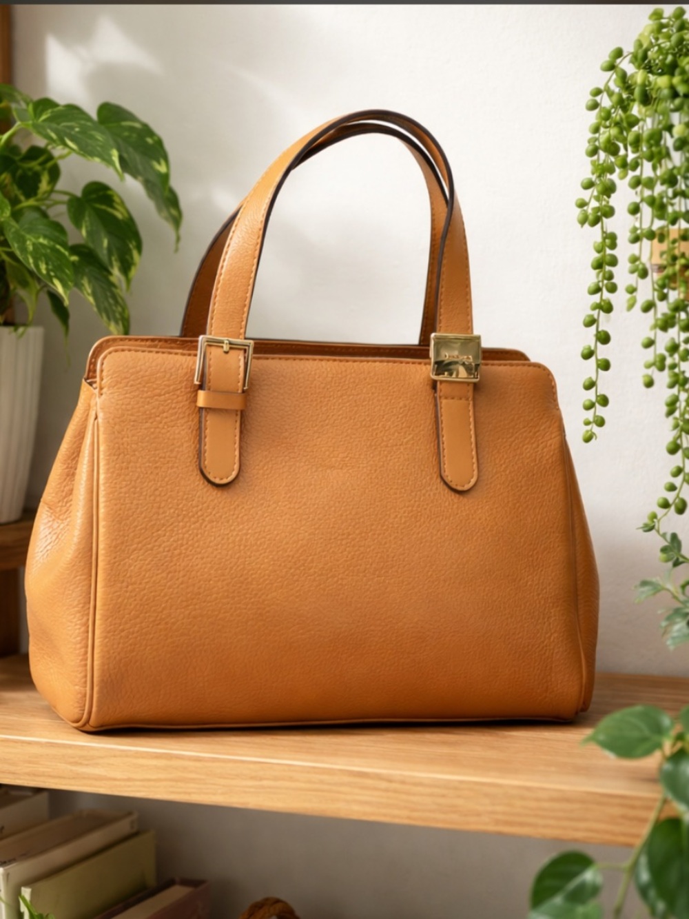 Burberry Women's Tan Leather Top-Handle Bag